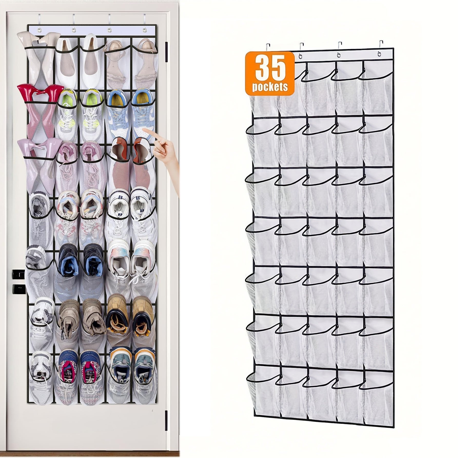 Organizer Scarpe Da Appendere 35 Tasche - Porta Scarpe Per Armadio Traspirante Per Uomo E Donna