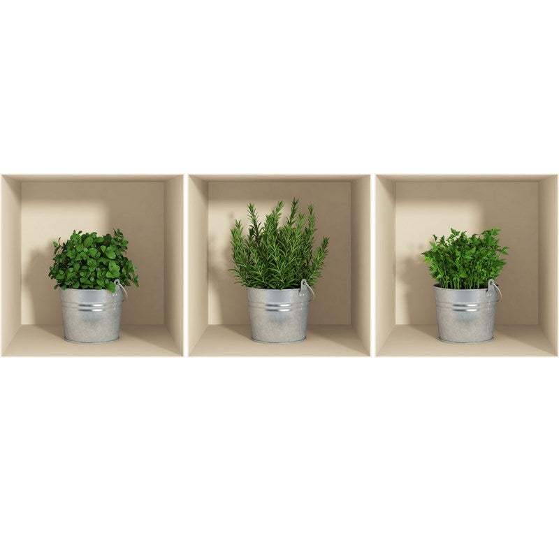 Adesivo effetto 3D herbs - Sticker adesivo - adesivi murali - 30x90cm - 4