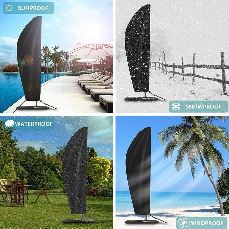 265 x 50 x 70 x 40 cm Capa de guarda-sol de jardim 420D Oxford com proteção à prova d'água e UV - 3