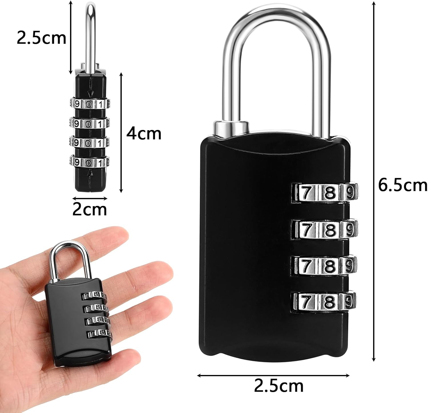 Lucchetto Con Combinazione A 4 Cifre In Lega Di Zinco Per Esterni Resistente Per Cancelli Scuole Recinzioni E Garage 96899955 - Foto 6
