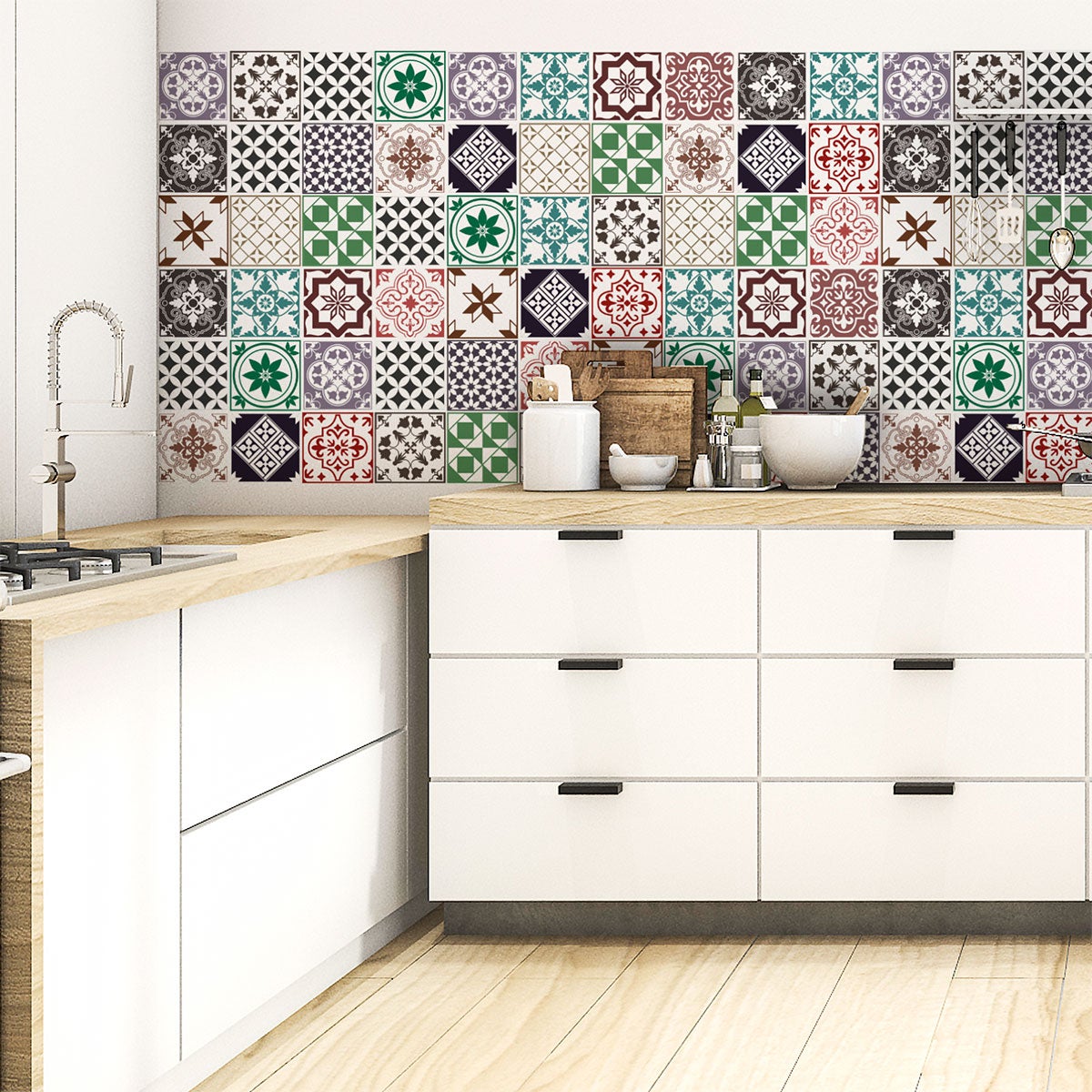 60 vinilo baldosas azulejos ciprina - adhesivo de pared - revestimiento sticker mural decorativo - 60stickers20x20cm