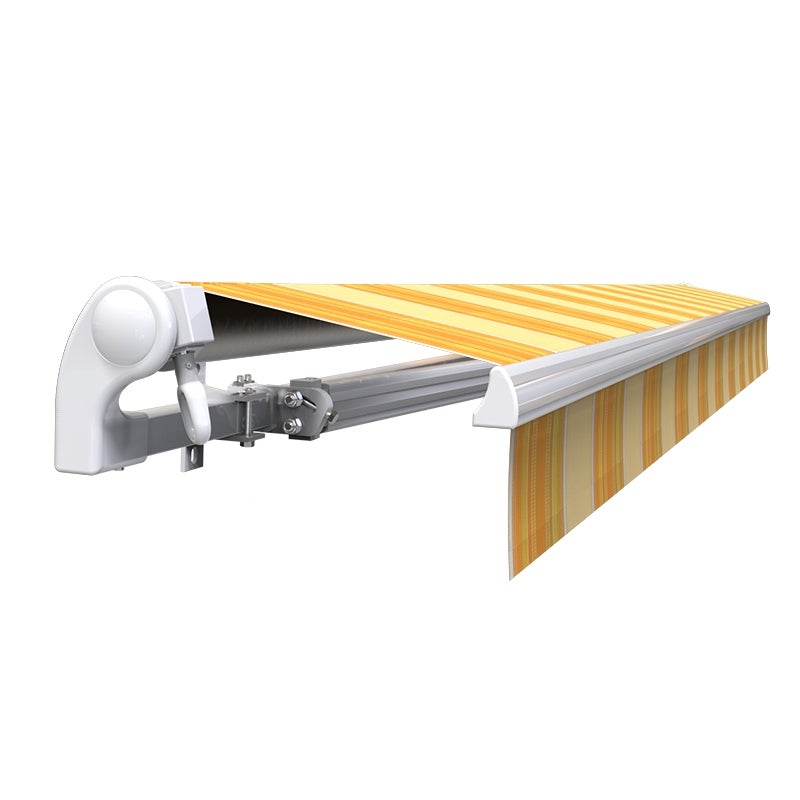 Store banne manuel 3,6 x 3 m Monobloc pour terrasse - Jaune rayé - 5