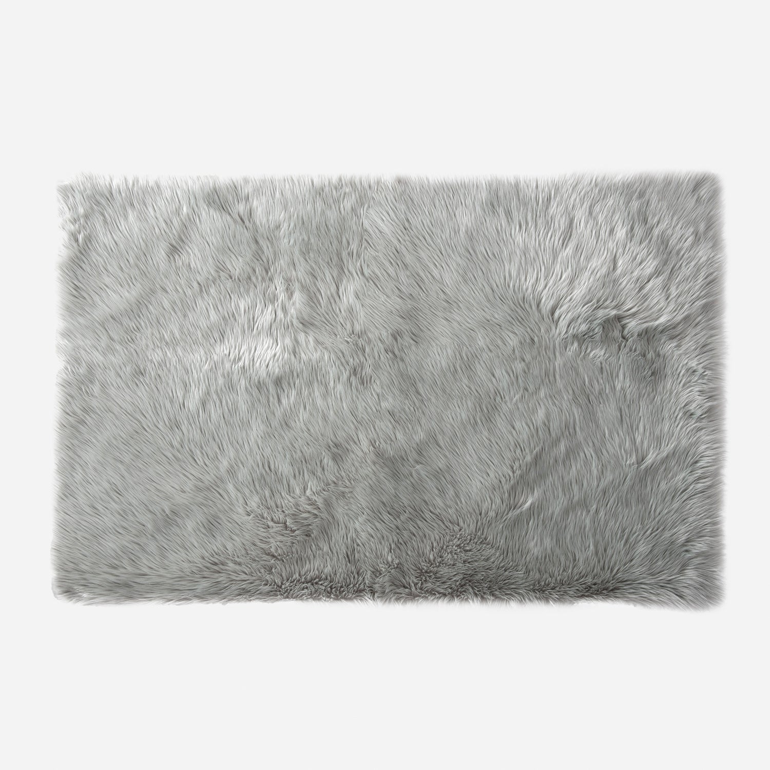 Tapis à poils longs ultra doux, antidérapant et moelleux en fausse fourrure pour salon, chambre à coucher, chambre d'enfant, décoration d'intérieur, gris 2,8 x 1,8 m