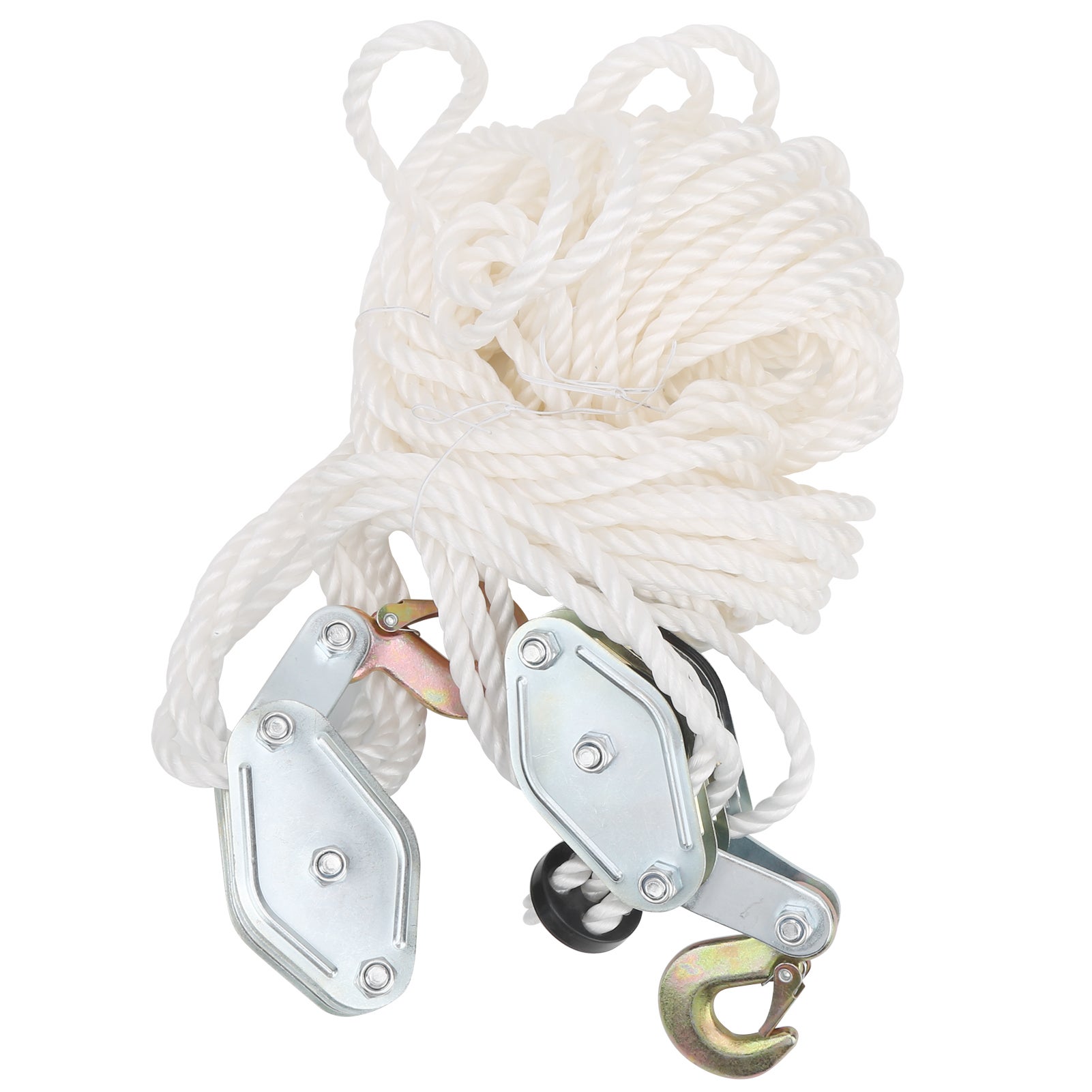 Blocco di sollevamento con gancio in acciaio zincato con capacità di carico di 4000 libbre e fune multi-nylon - 3