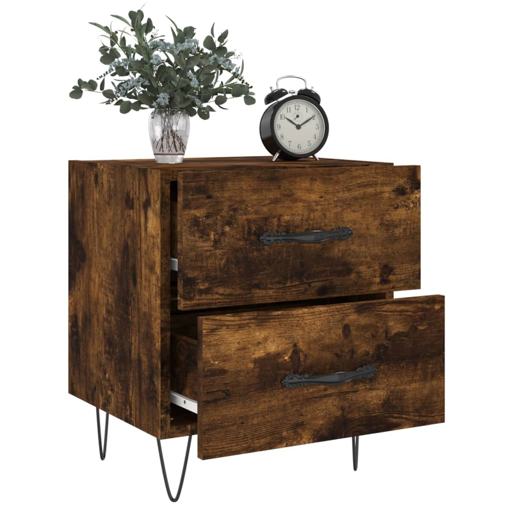 Lot de 2 Tables de chevet，Table d'appoint, Table de nuit pour Salon Chambre chêne fumé 40x35x47,5cm bois d’ingénierie317554 - 3