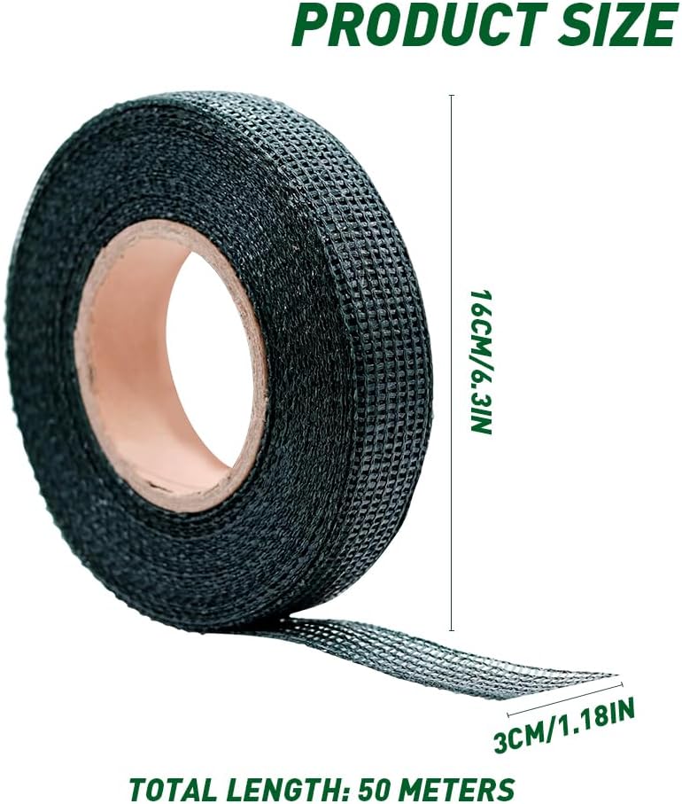 2 Pièces Sangles de Fixation pour Arbre de Jardin, Attaches pour Arbres 3 cm × 50 m Perméable à l'air Liens pour Ligatures, Vert - 6