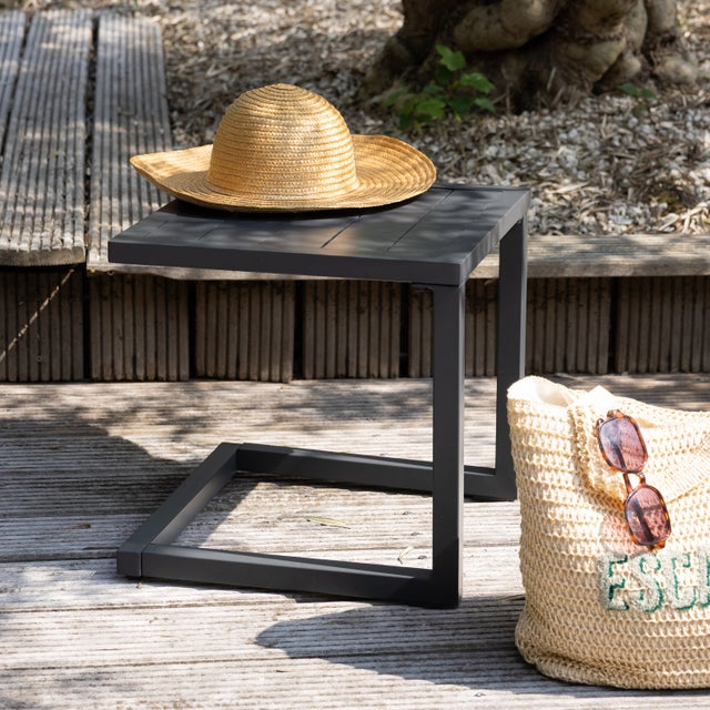 Table d'appoint gris anthracite aluminium BARBADOS