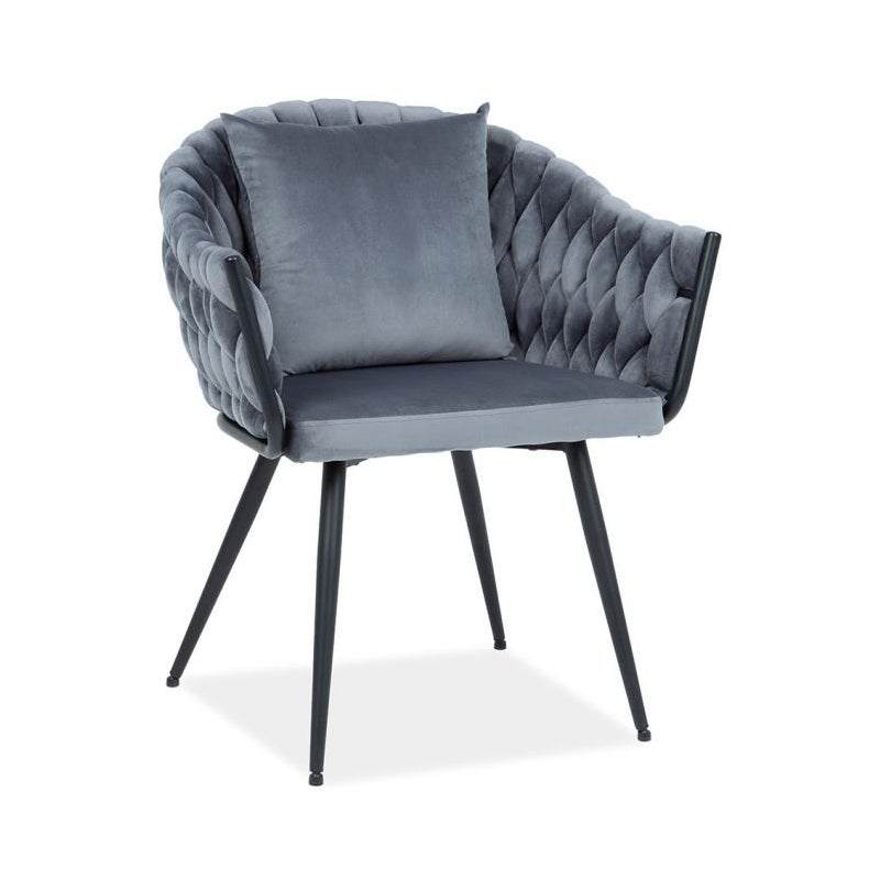 Krzesło tapicerowane NUVO VELVET szare