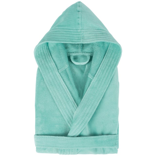 Peignoir à capuche enfant COOL coton 14 ANS velours vert Aguaverde