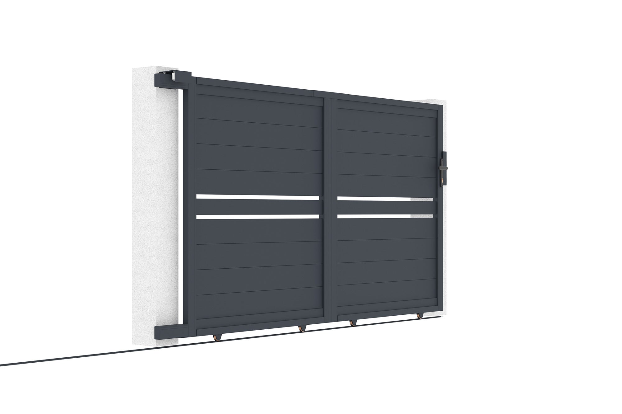 Portail coulissant 3m CIMONE H.160 aluminium gris - 9
