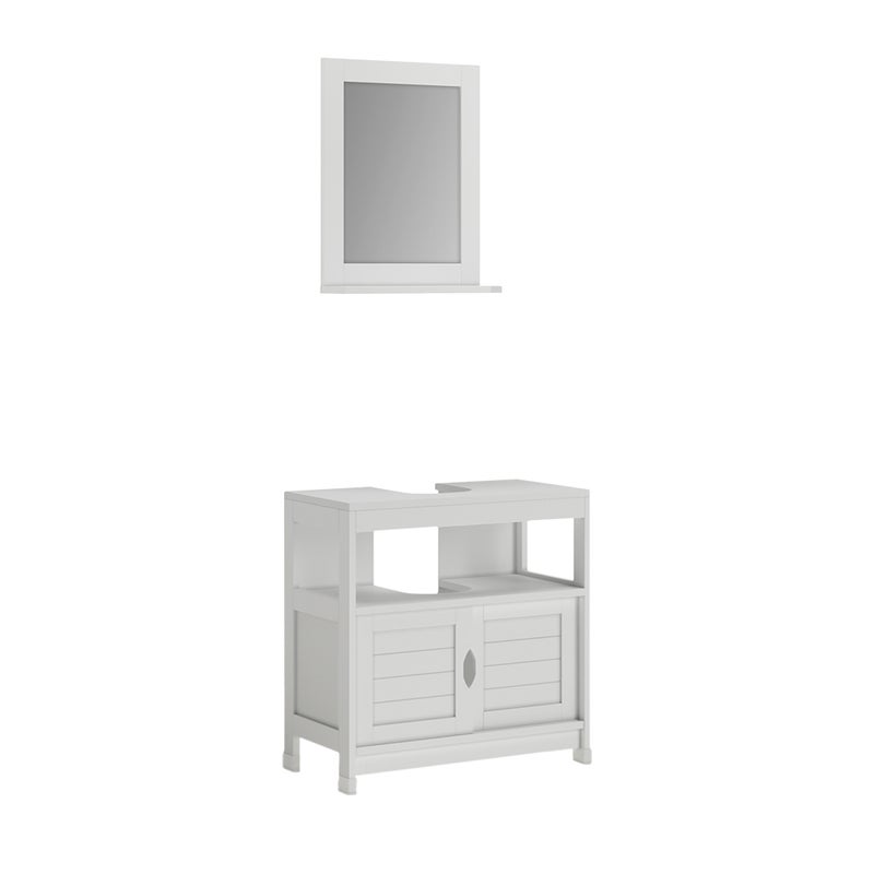 Vicco Zestaw mebli łazienkowych Vilda, Biały, 2 części