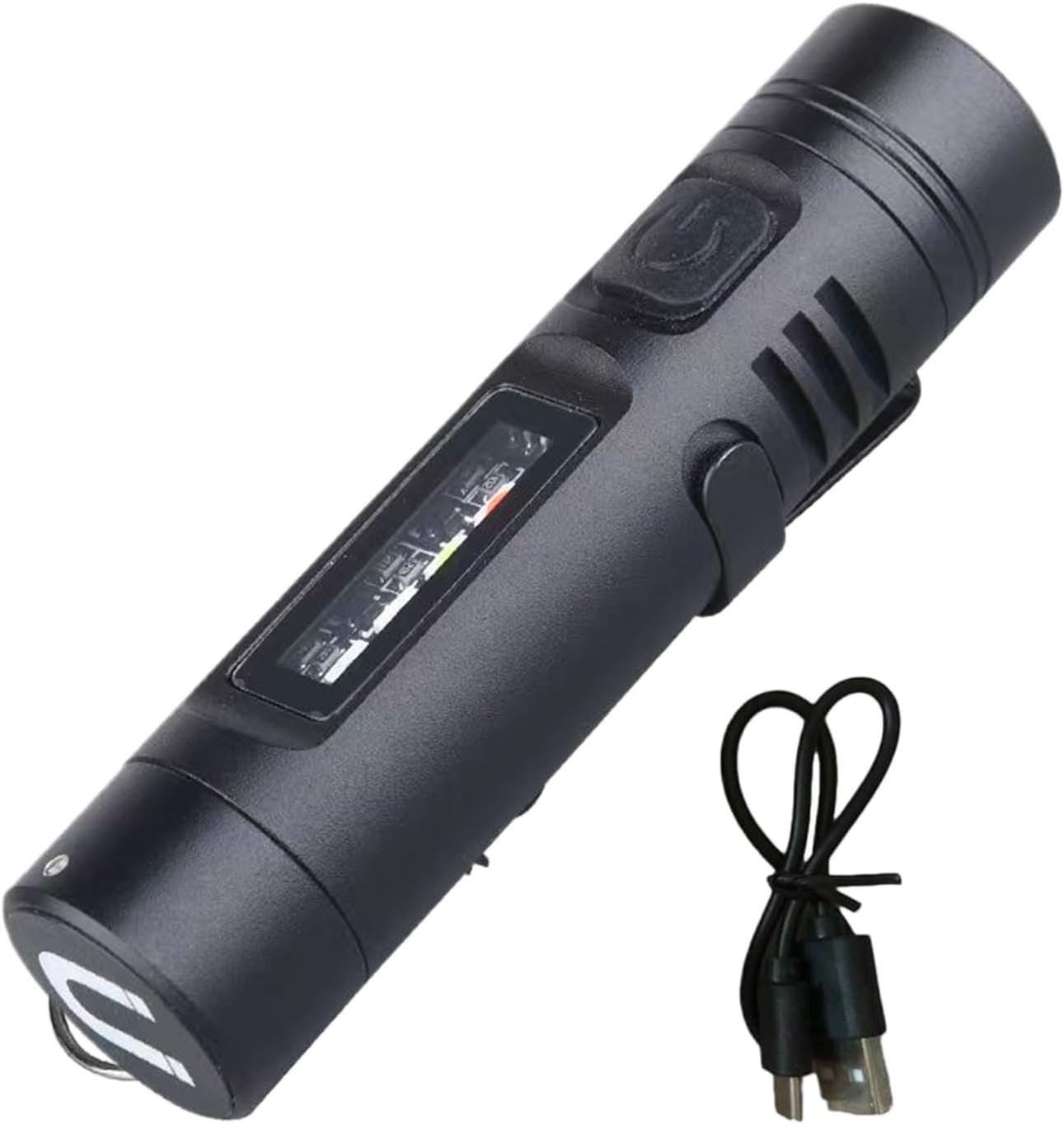 Miniaturowa latarka LED – akumulator 1200 mAh – idealna na spacery, kemping, wędrówki, czytanie i trekking – czarna