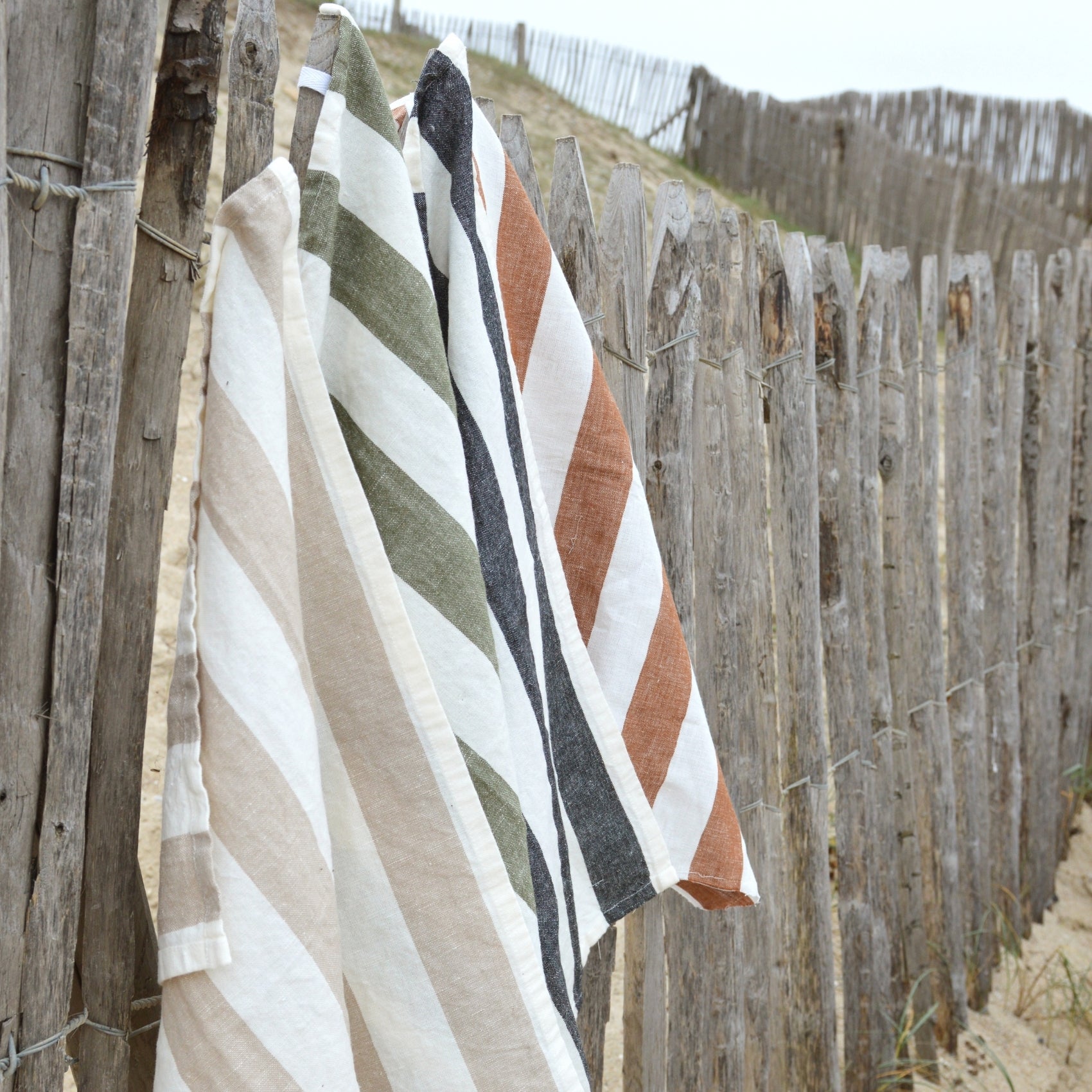 Tissu 100% coton rayé LOURMARIN - Terracotta - 140 cm - Coton - 3