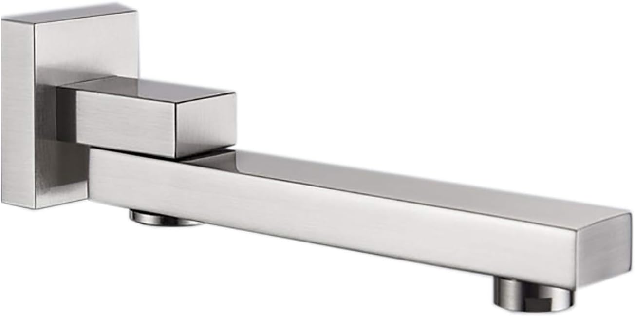 Bocca Per Vasca Da Bagno In Ottone, Girevole 180°, Montaggio A Parete, Filettatura G1/2, Cromato
