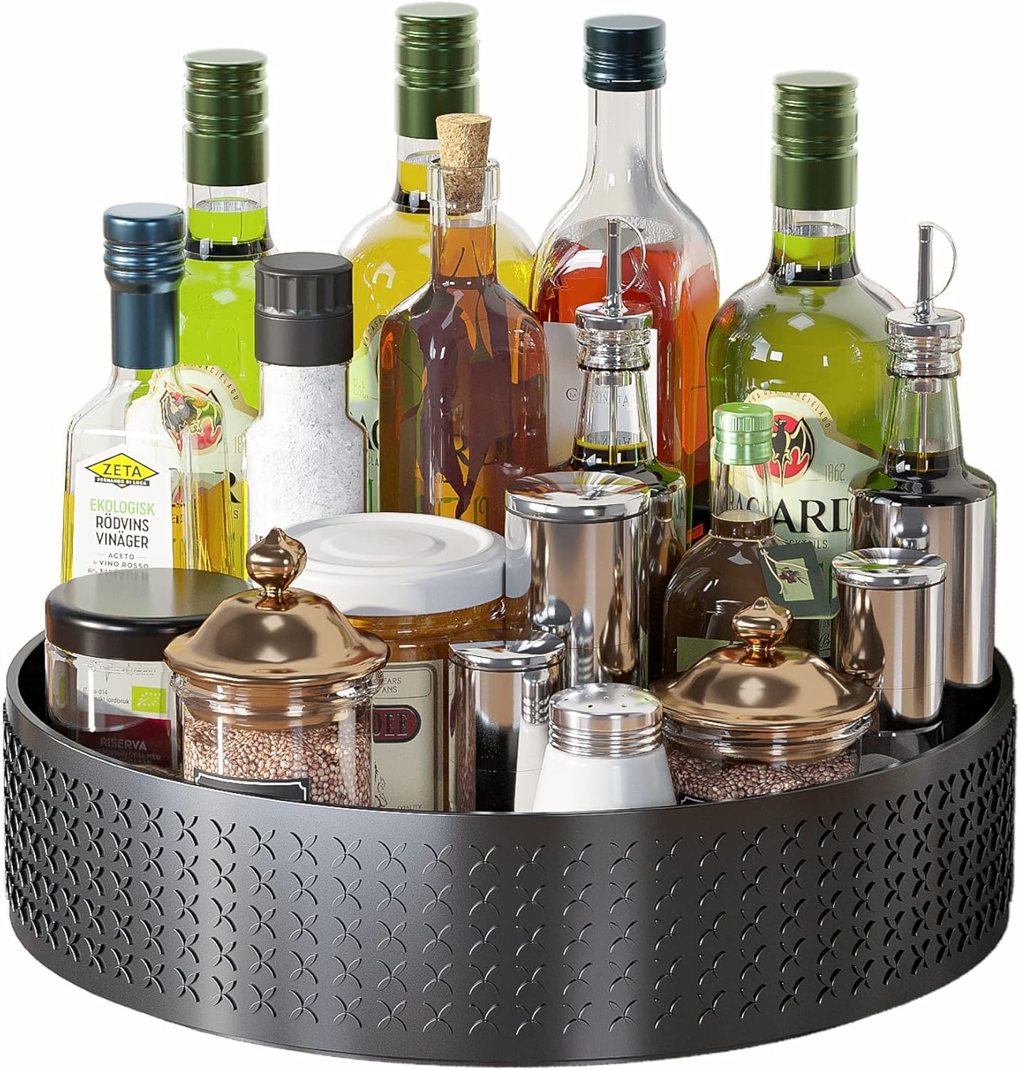 Obrotowy stojak na przyprawy, wielofunkcyjny organizer na przyprawy, obrotowa półka kuchenna, antypoślizgowa.