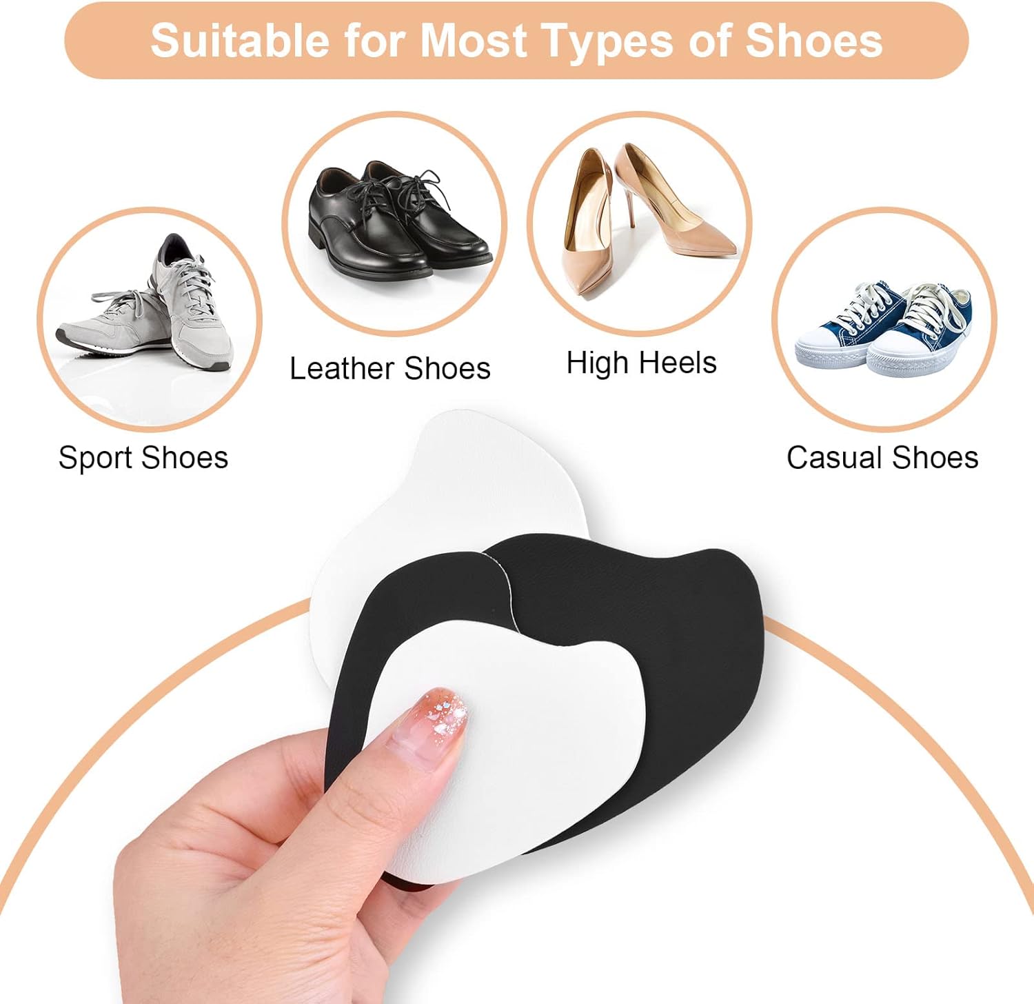 8 paires de patchs de réparation de talon en microfibre patch de réparation de talon auto-adhésif, patch de prévention des trous de chaussures pour la - 4