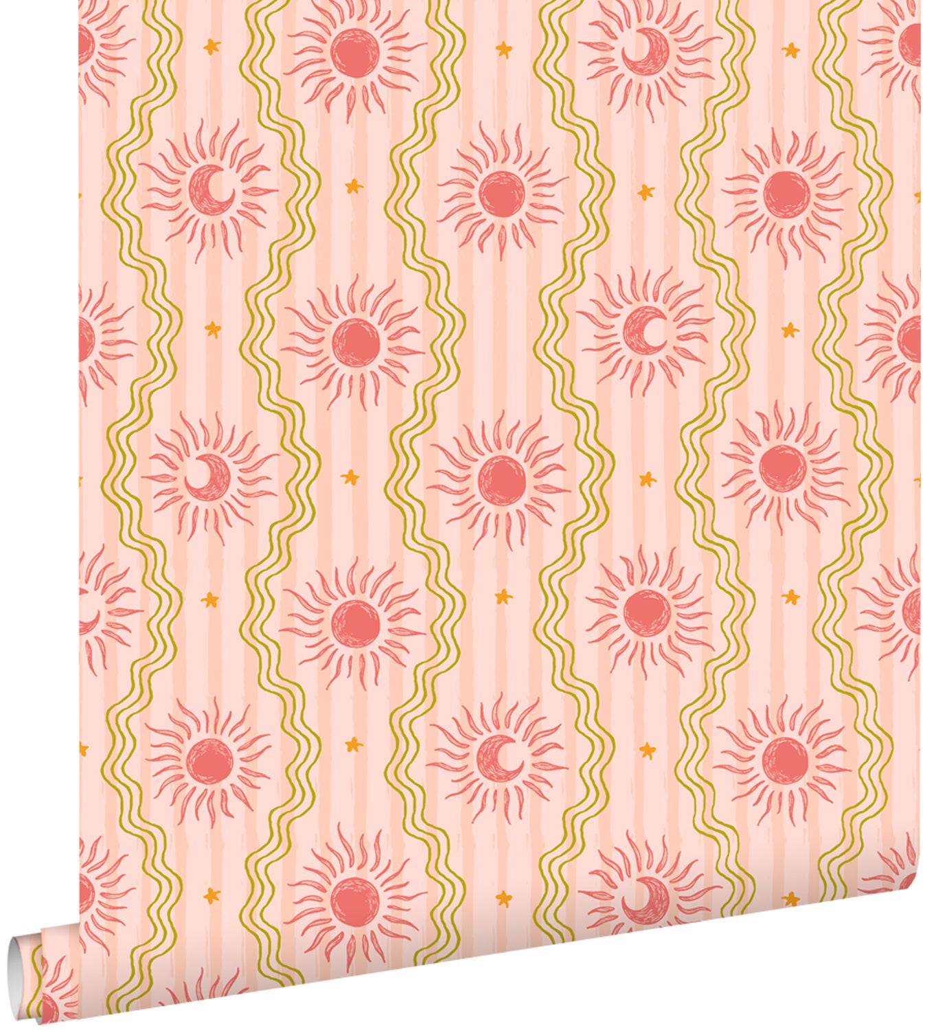 Tapeta ozdoby retro różowym,czerwonymIzielonym - 50 x 900 cm - ESTAHOME