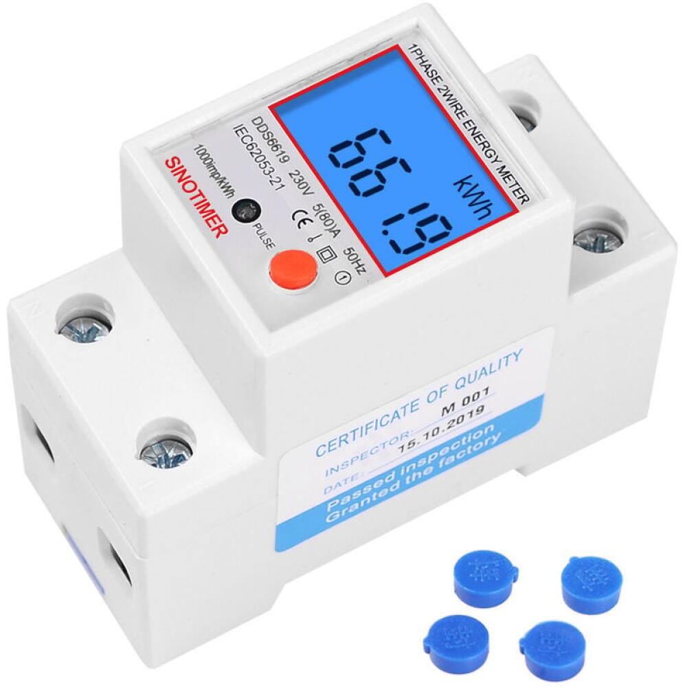 Sous compteur électrique monophasé, certifié MID, 45A max modulaire, Simple tarif, Affichage LCD. - 5