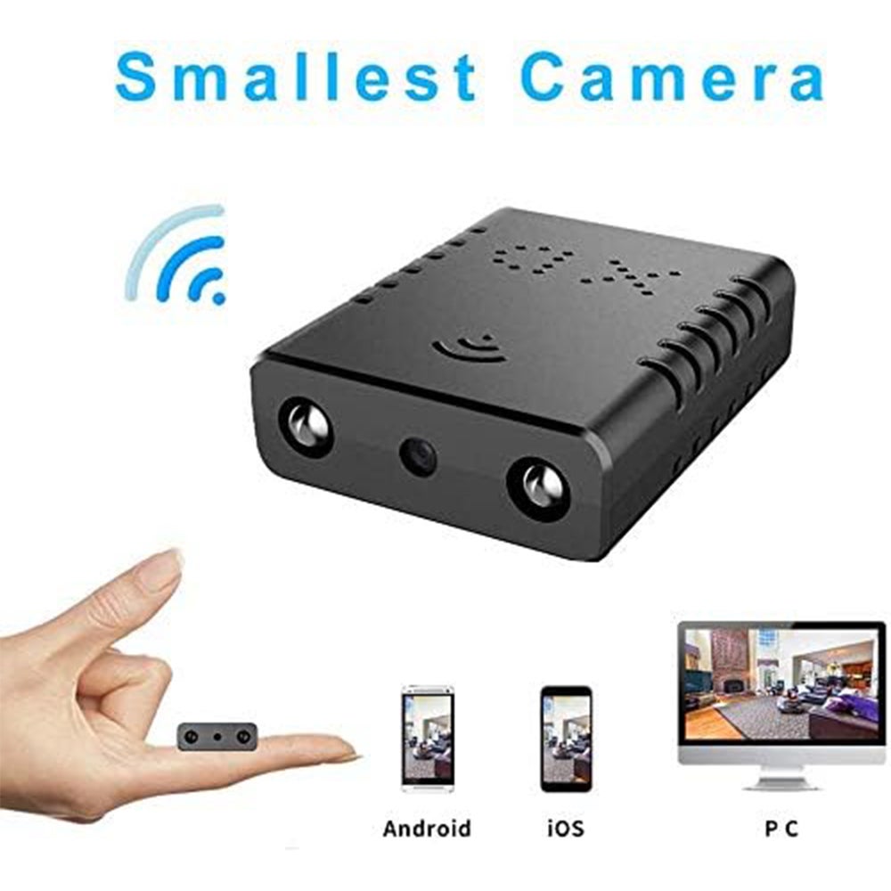 Mini caméra espion cachée WiFi HD d'intérieur pour la maison, avec détection de mouvement, vision nocturne et stockage cloud pour iPhone, Android - 2