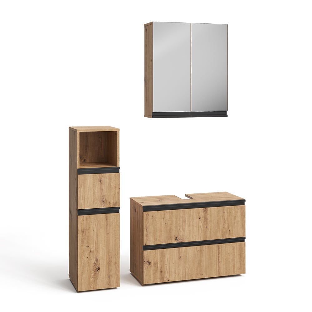 Vicco Zestaw mebli łazienkowych Torren, Rzemieślnik, 3 sztuki, z szafką midi