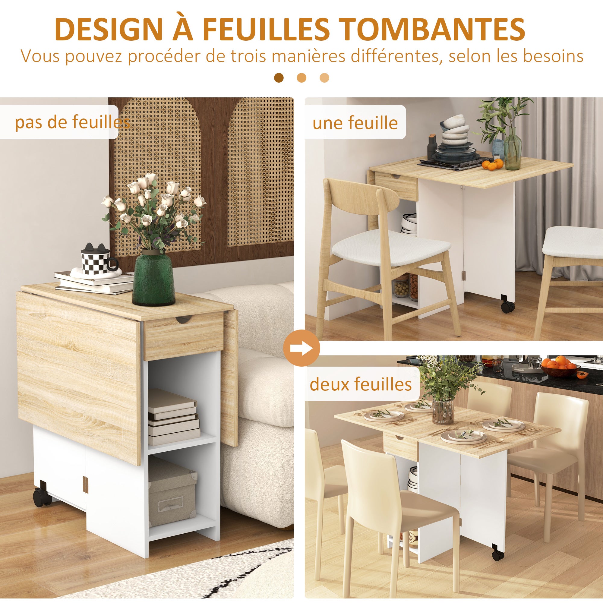 Table pliante extensible chêne chêne | Leroy Merlin