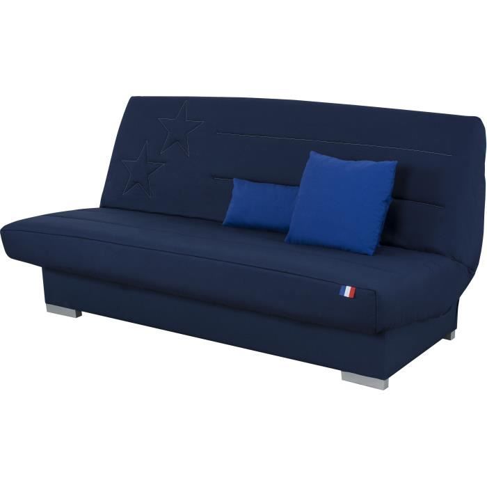 Divano letto KYLIAN 3 posti Tessuto blu 192 x 97 x 90 cm Letto 120 x 190 cm - 6
