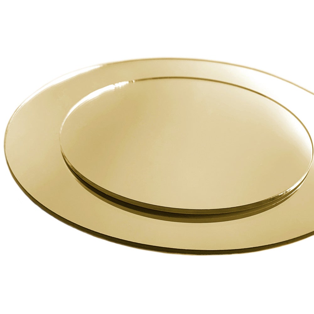 Rond verre acrylique miroir or 3 mm - Diamètre 40 cm (400 mm) - Disque verre synthétique - Miroir or rond - 2