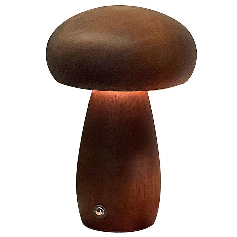 Duża lampka nocna Mushroom z możliwością ładowania i ściemniania, przełącznik dotykowy, przenośna lampka nocna z możliwością ściemniania, brązowa