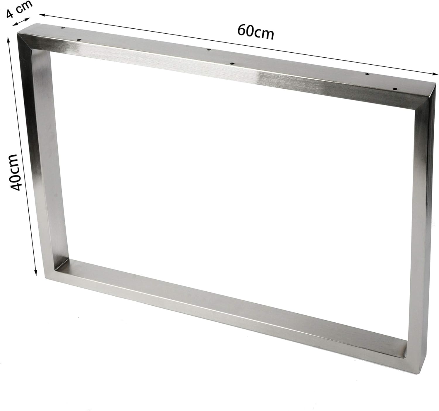 Montixx® 2X (1 para) kwadratowy stolik kawowy i prowadnice do stolika podstawa stolika szer. 60 cm x wys. 40 cm stal nierdzewna - 3