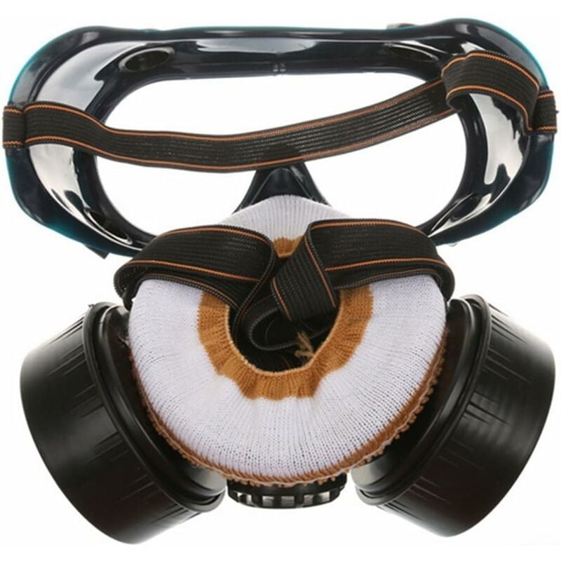 Masque à gaz professionnel masque de peinture au charbon actif respirateur avec 2 filtres anti-poussière, pesticides, formaldéhyde, laque colorée - 4