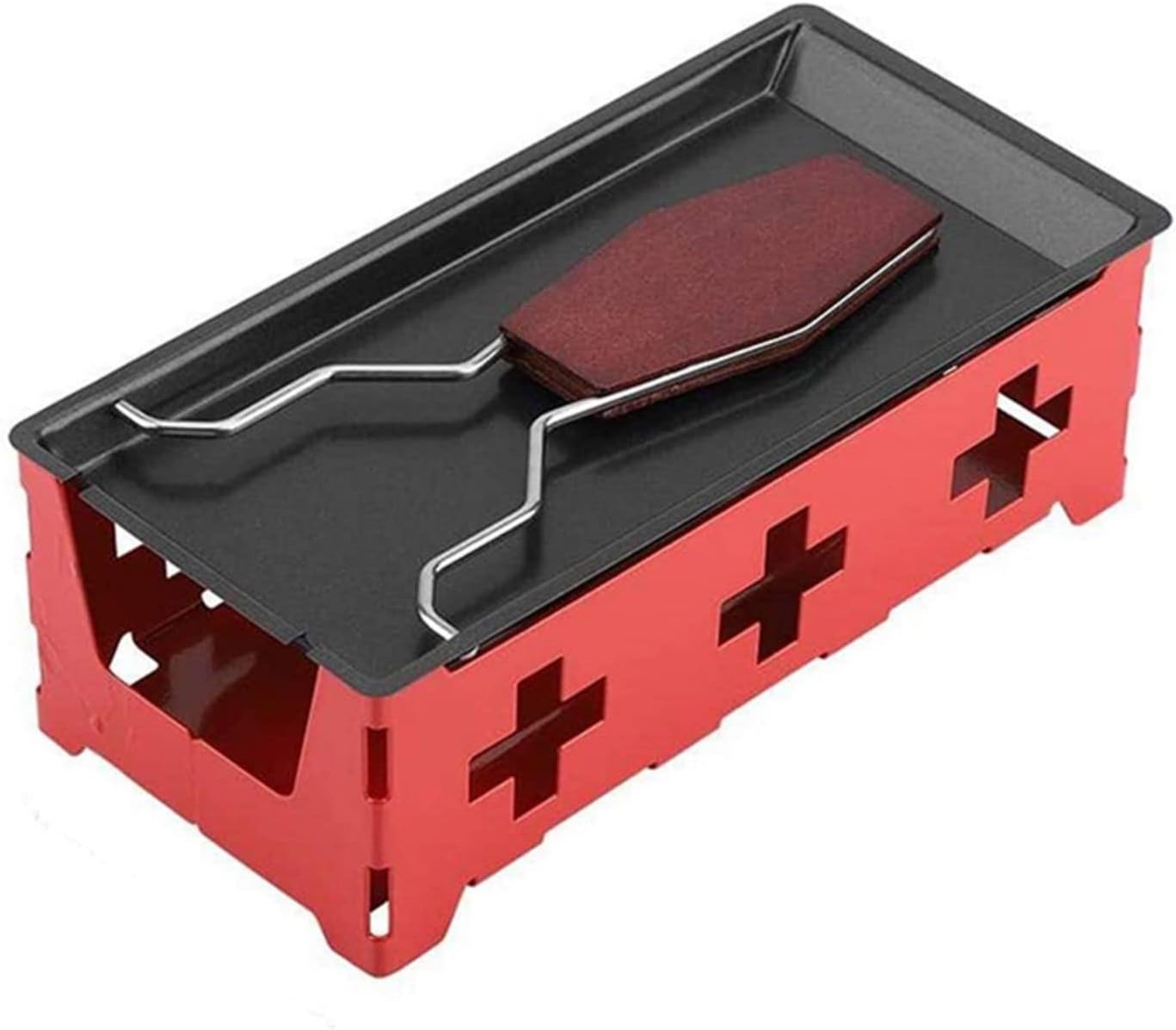 Plaque De Cuisson En Forme De Bœuf - En Fonte Avec Plateau Bois - Pour Steak, Poisson, Teppanyaki