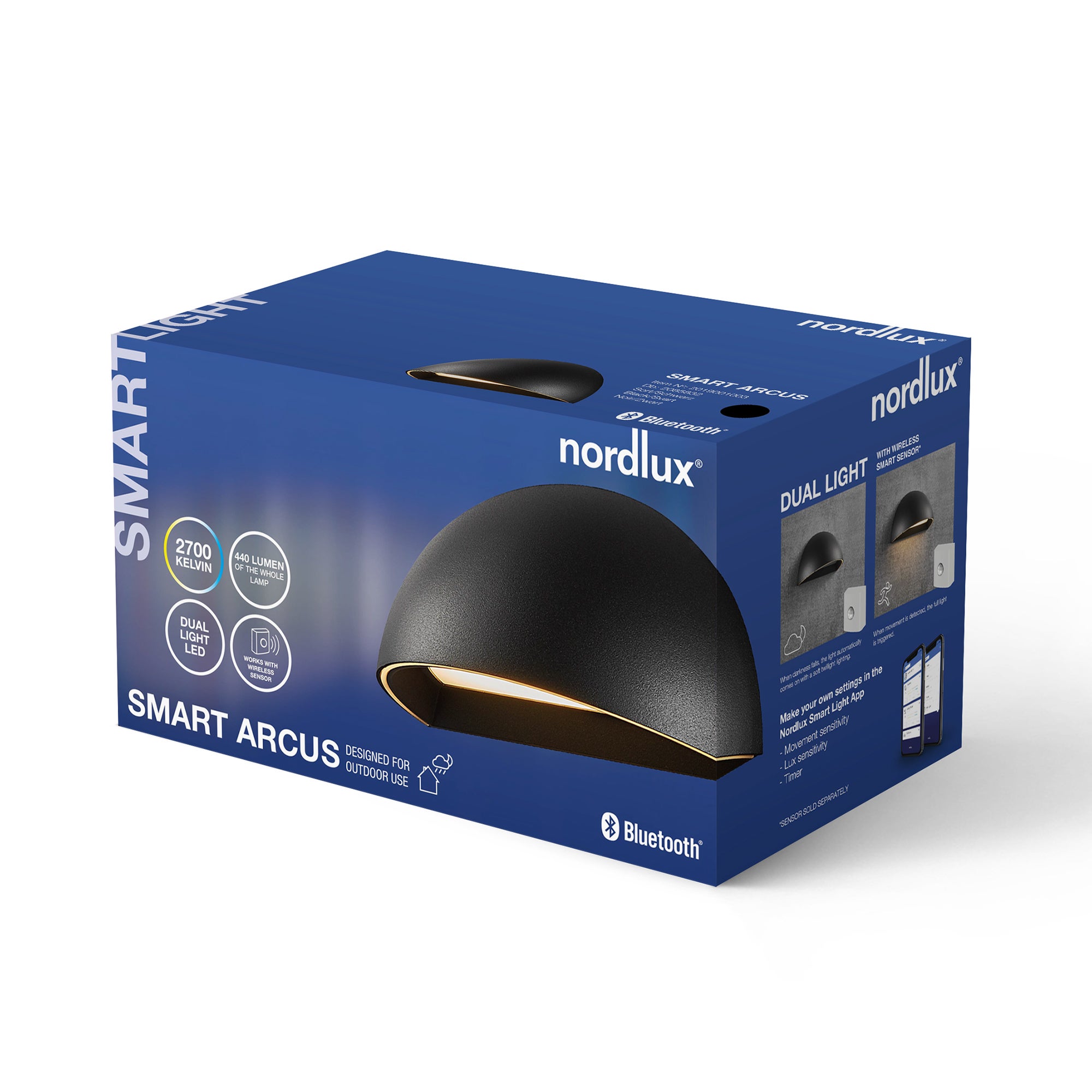 Aplique de exterior Arcus Smart LED, gris | Lampara.es
