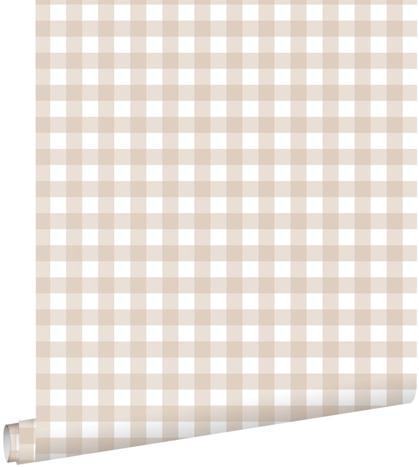 Tapeta motyw kratki beżowym - 50 x 900 cm - ESTAHOME