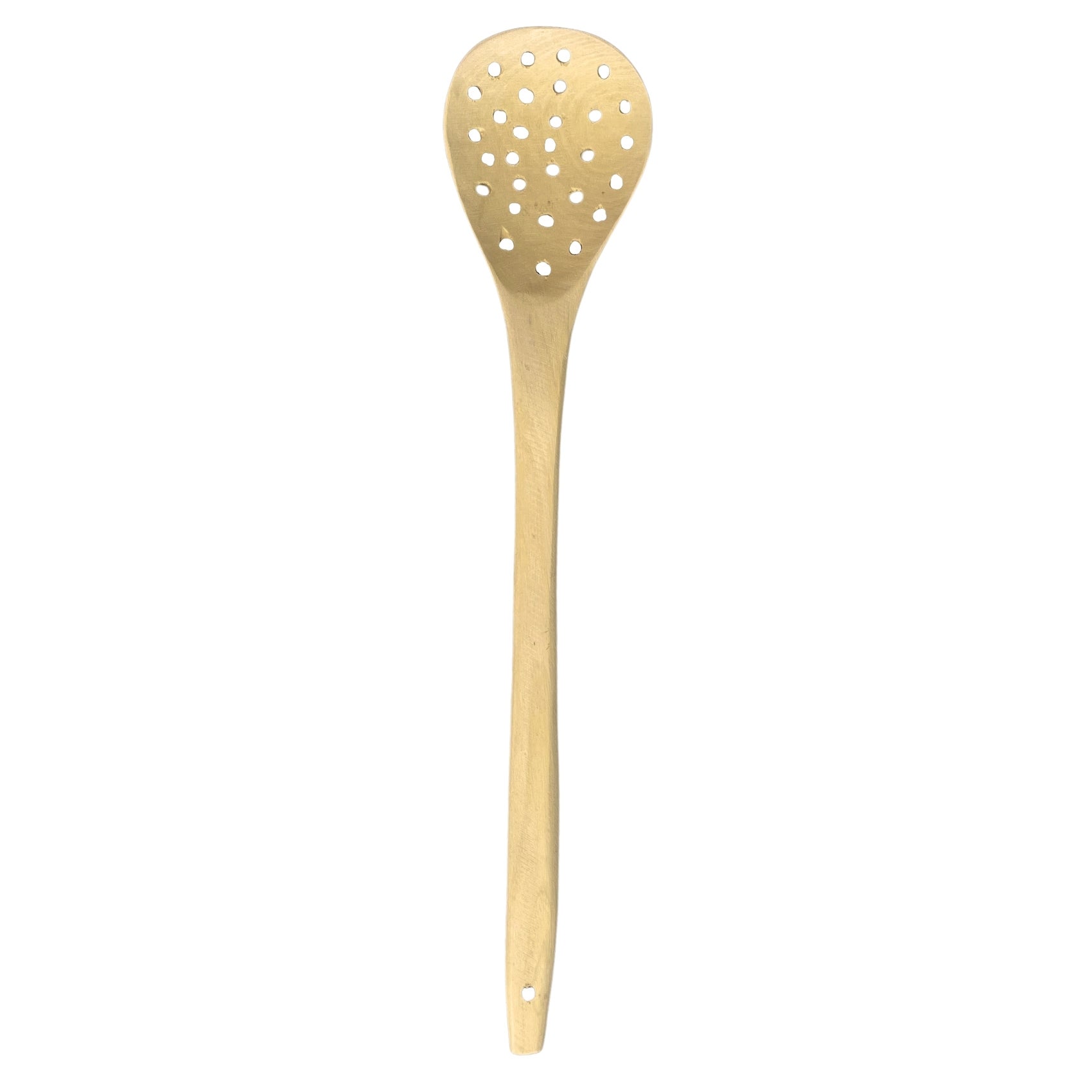UPTALY Passoire En Bois à Long Manche (35cm X 9.5cm), Passoire En Teck Naturel Avec Poignée Audacieuse, Louche En Bois Pour La Cuisson, Ustensile De Cuisine Pour Poêle Antiadhésive