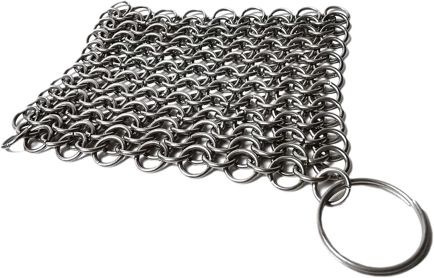 Czyścik z kolczugi ze stali nierdzewnej 304 do czyszczenia żeliwnych patelni i woków – 10 x 10 cm