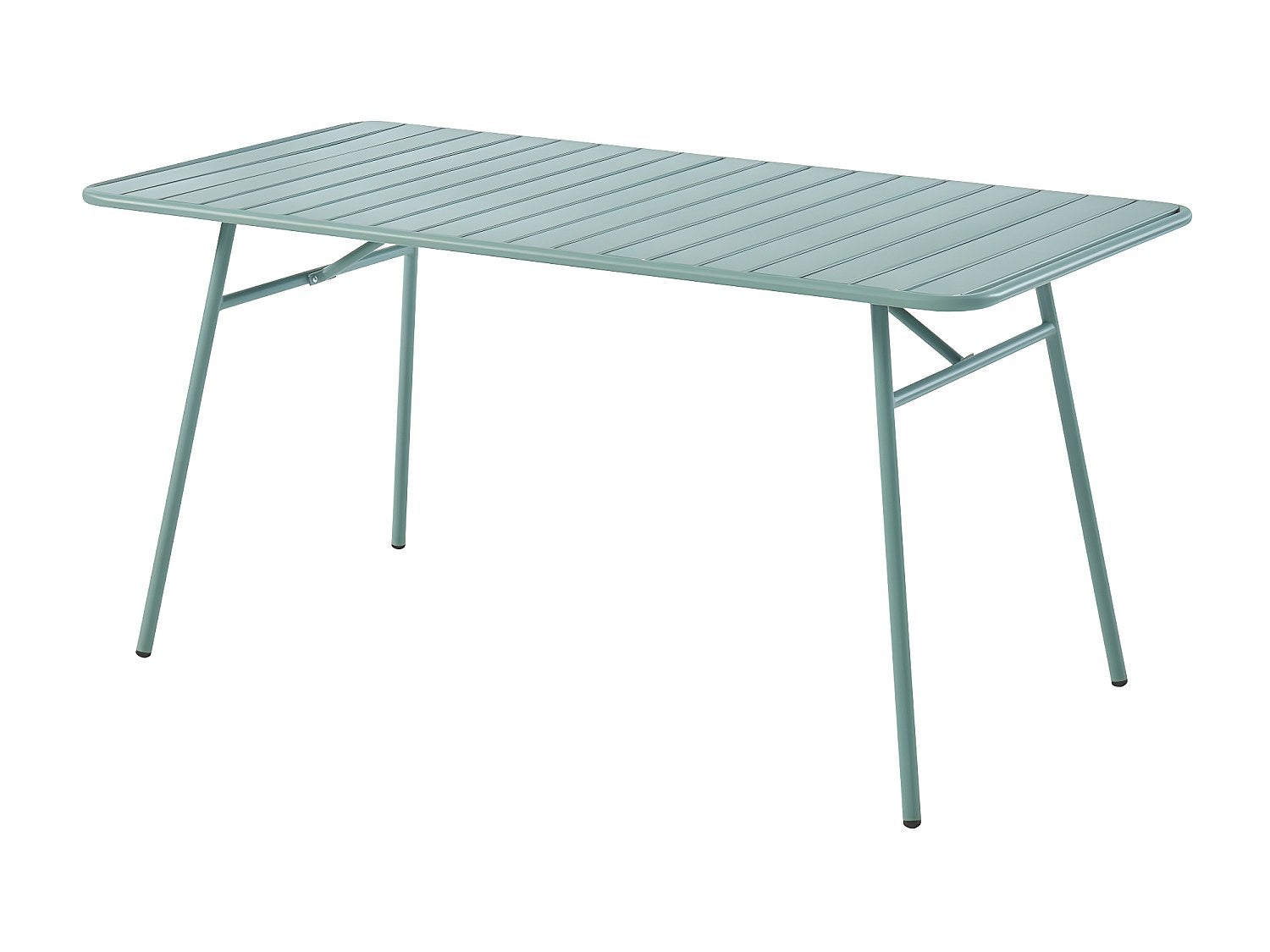 Stół ogrodowy z metalu - Dł. 160 cm - szarozielony - MIRMANDE