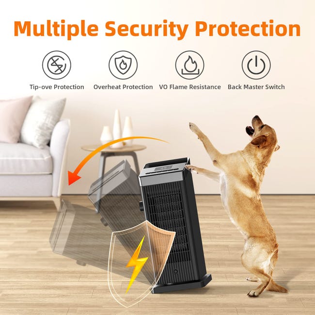 Stufetta Elettrica 1200W Basso Consumo - Termoventilatore Da Bagno Con Termostato E Protezione Sicurezza - Foto 10