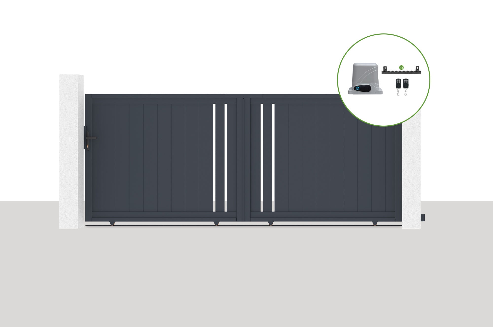 Elektryczna brama przesuwna 3,5x1,6m GIONA + napęd RANGER C300