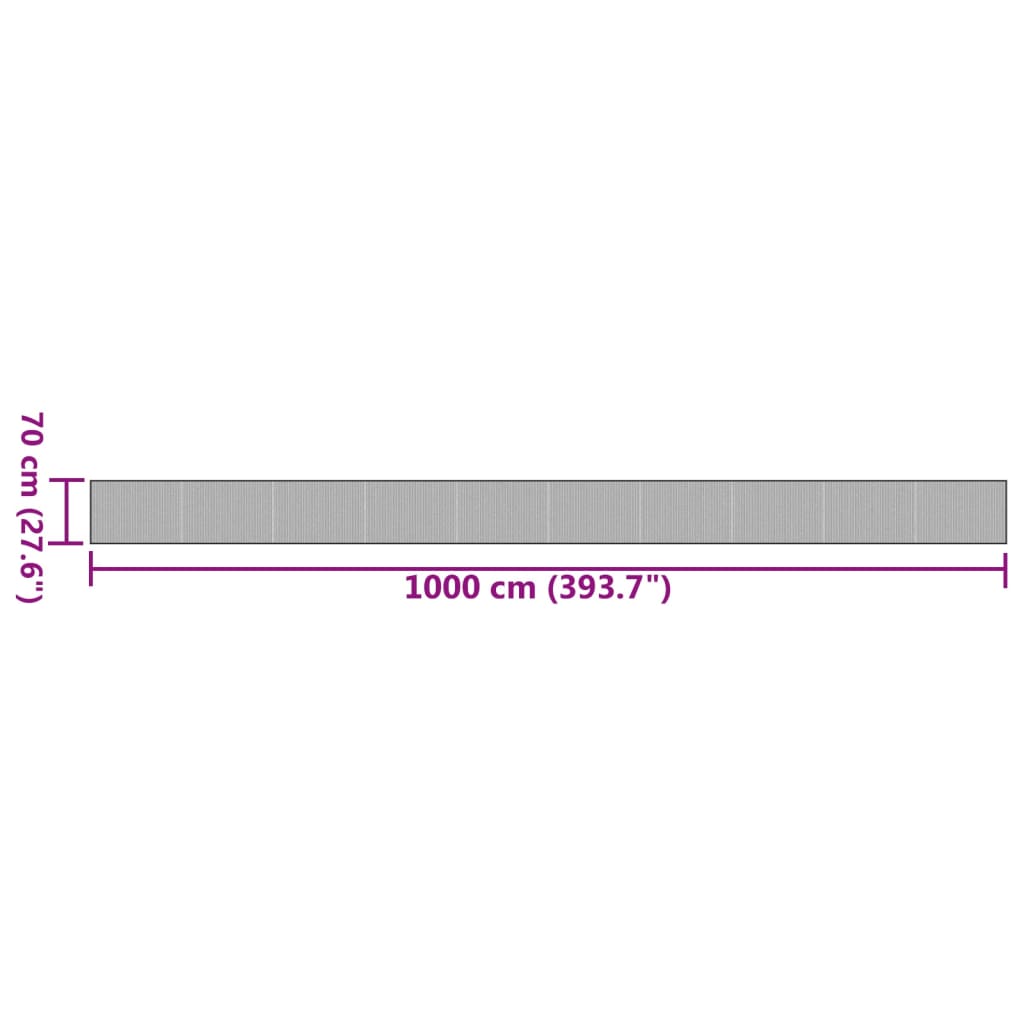 Tapis rectangulaire gris 70x1000 bambou - 8