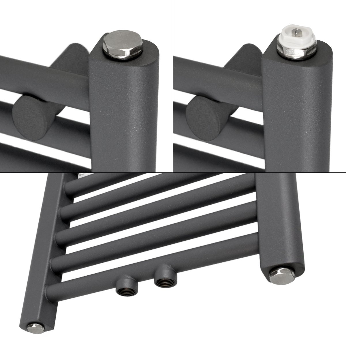 LuxeBath Set Collegamento Centrale Per Radiatore Multiblocco Ad Angolo Cromato Termostato 5 Livelli Idrosensore Filettatura Di Collegamento 1/2" Per Termosifone Caloriferi Filettatura Esterna G3/4