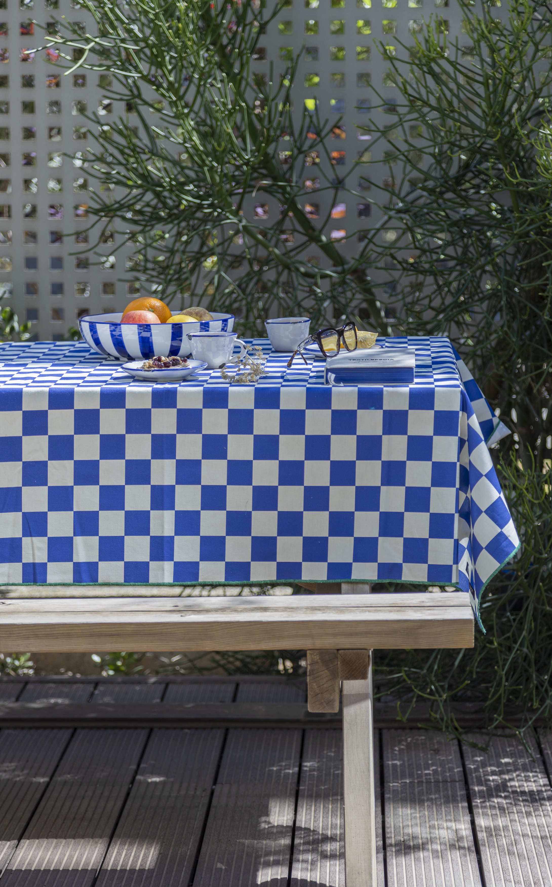 Tovaglia blu e bianca a quadretti MARSHALL - 4