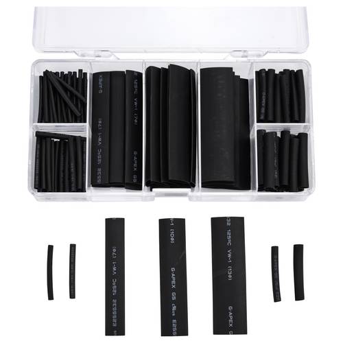 TRU COMPONENTS TC-13388828 Assortiment de gaines thermorétractables noir Taux de retreint:2:1 127 pc(s) - 2