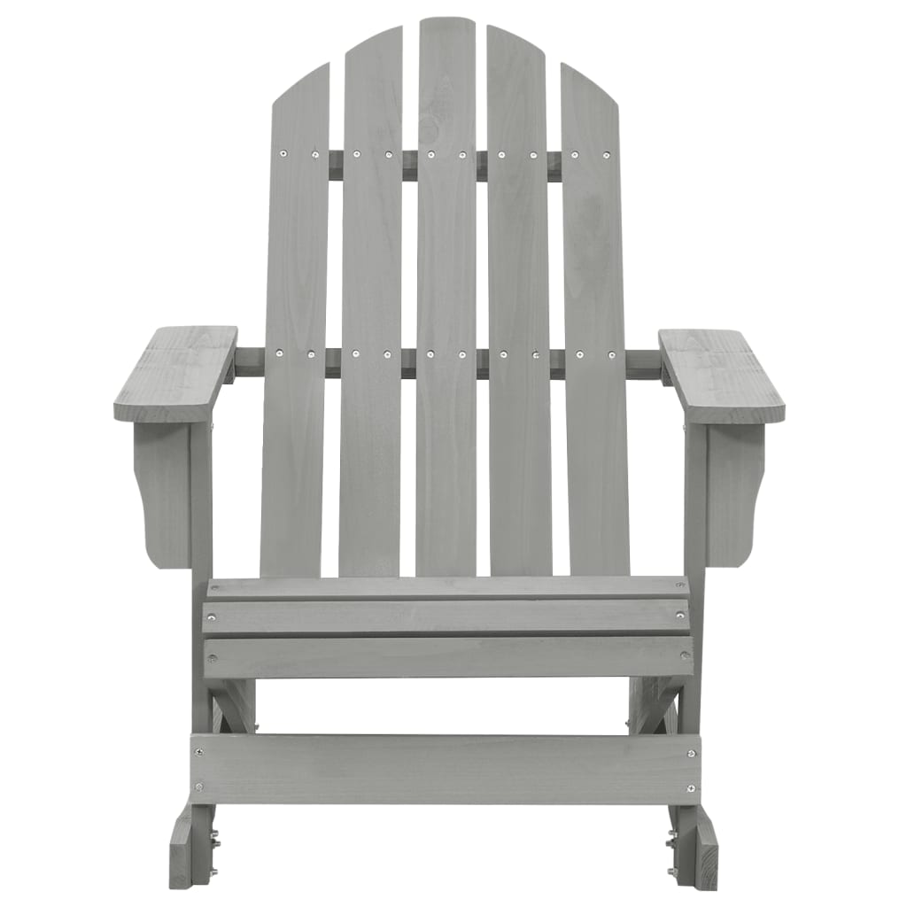 vidaXL Chaise à bascule de jardin Bois Gris - 2