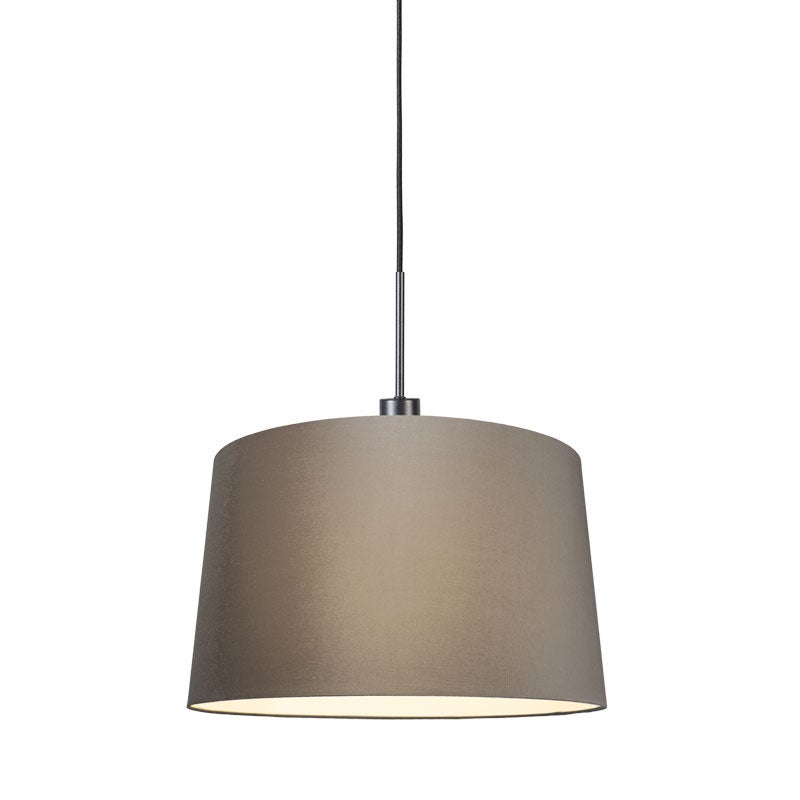 Nowoczesna lampa wisząca czarna z kloszem 45 cm taupe - Combi 1