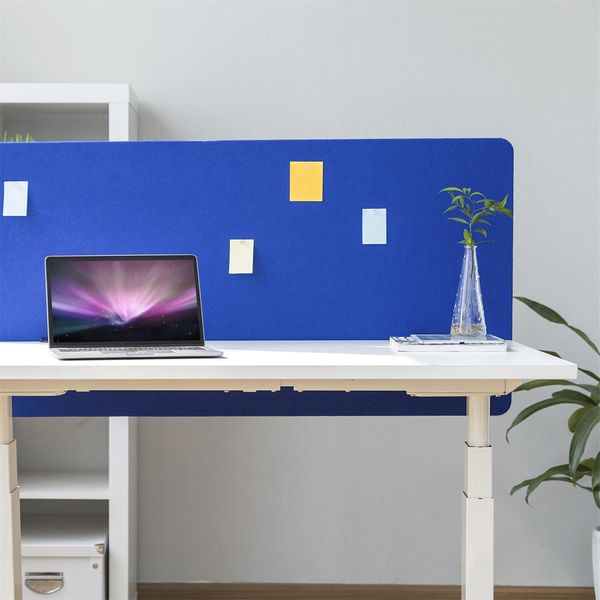VIVO PP-1-V060G Pannello Divisorio Per Scrivania 152x61 Cm - Fonoassorbente, Fissaggio A Morsetto, Grigio