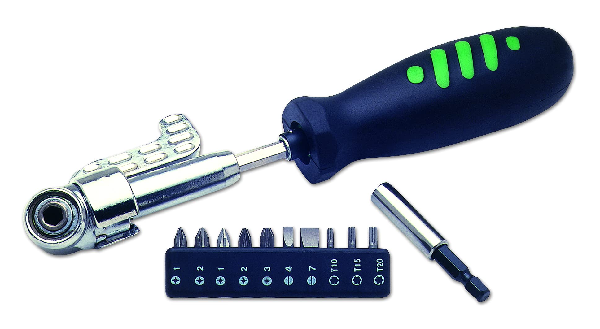 Laser 2517 3-Way Angled Head Screwdriver & 10 Bits | Leroy Merlin