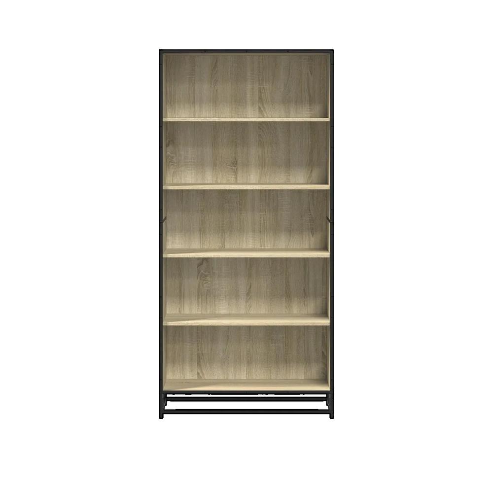 Biblioteka vidaXL z drewna inżynieryjnego i metalu trwała design przemysłowy