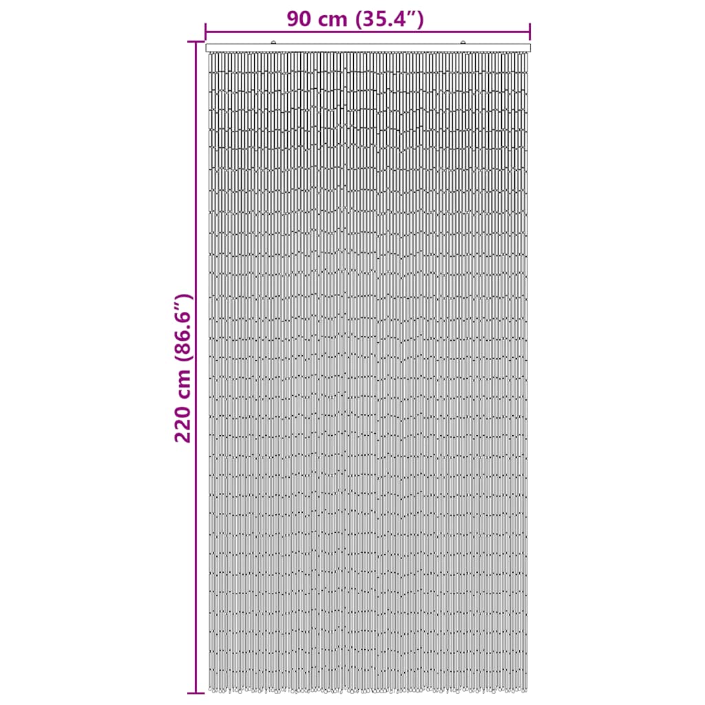VidaXL Rideau anti-insectes gris foncé 90x220 cm bambou - 6