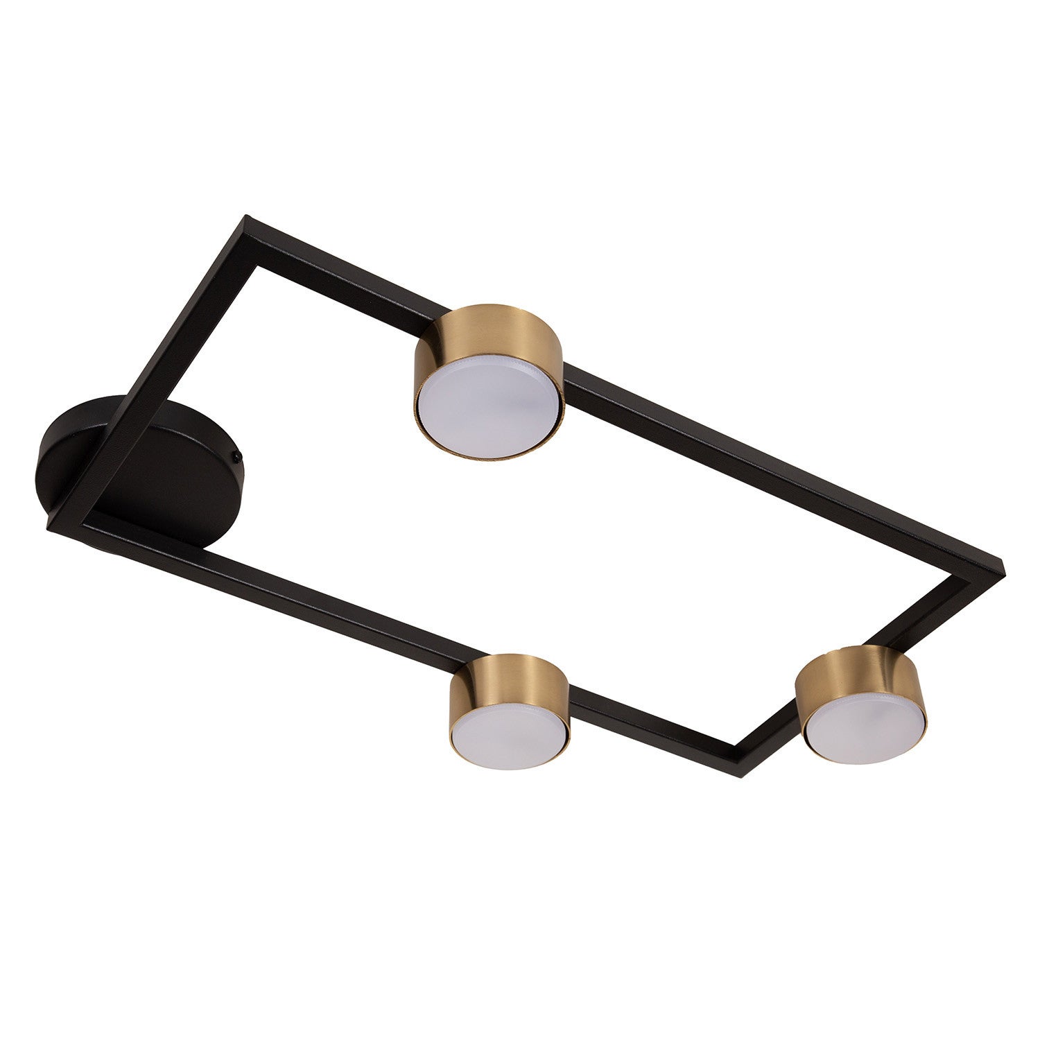Reflektor sufitowy spot natynkowy Frame prostokątny czarno-złoty 3xGX53x12W wym: 7,7 x 57,5 x 33 cm metal SIGMA