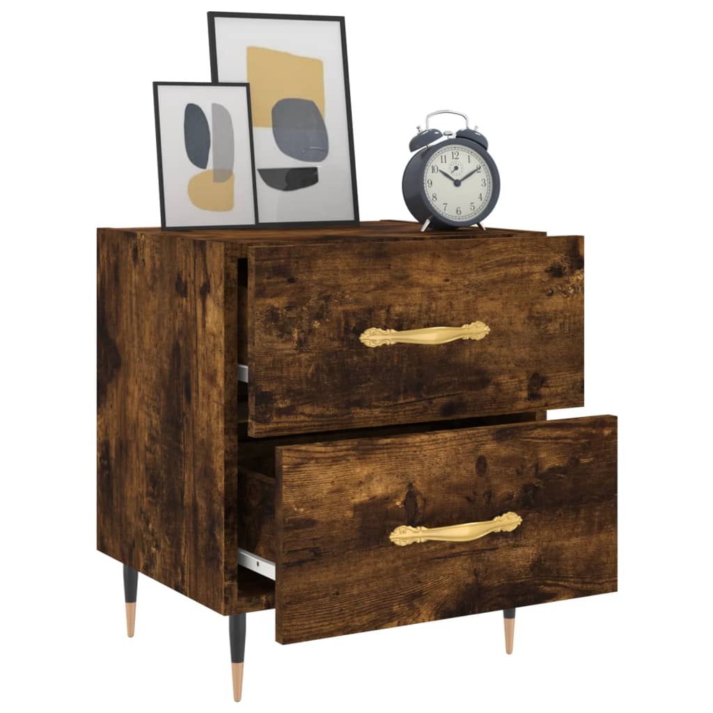 Lot de 2 Tables de chevet，Table d'appoint, Table de nuit pour Salon Chambre chêne fumé 40x35x47,5cm bois d’ingénierie950872 - 4